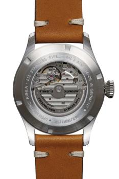 Preview: Bauhaus Aviation Herrenuhr Automatik mit 24h-Anzeige und Lederarmband